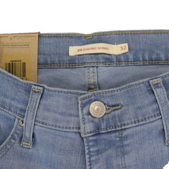 Levi's Jeans Womens 32x30 (Fits 33x30) Blue 311 Shaping Skinny Light Wash New - Picture 3 of 11